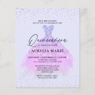 Budget Sparkle Lilac Princess Dress Quinceanera