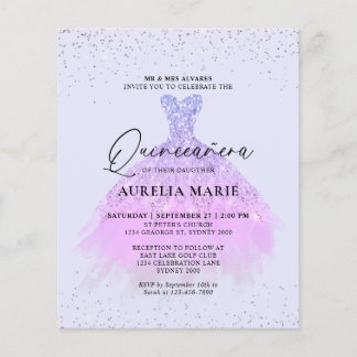 Budget Sparkle Lilac Princess Dress Quinceanera