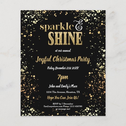 Budget Sparkle Shine Gold Black Christmas Party (Vorderseite)