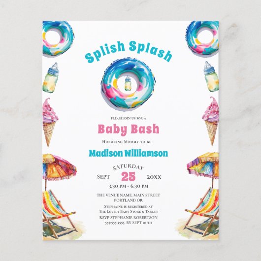 Budget Splish Splash Baby Bash Summer Baby Dusche (Vorderseite)