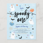 Budget Spooky One Blue Ghost Halloween 1 Geburtsta (Vorderseite)