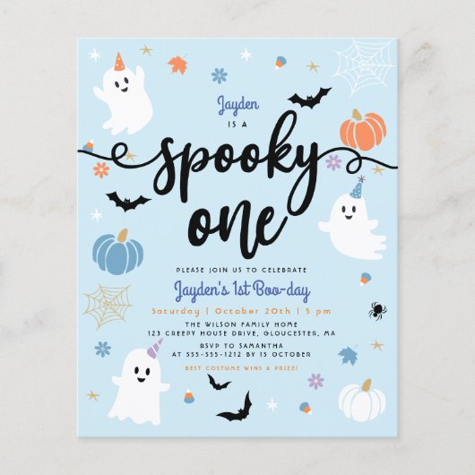 Budget Spooky One Ghost Halloween ersten Geburtsta (Vorderseite)