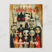 Budget Spooky Time Creepy Halloween Einladung Postkarte (Vorderseite)