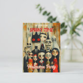 Budget Spooky Time Creepy Halloween Einladung Postkarte (Stehend Vorderseite)