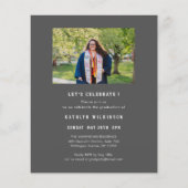 Budget Sporty Girl Modern 4 Foto GRAD Einladung (Rückseite)