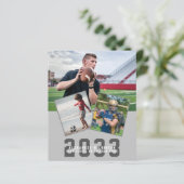 Budget Sporty Typ Moderne 4 Foto Grad Einladung (Stehend Vorderseite)