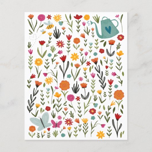 Budget Spring Butterfly Blumengarten Babydusche (Rückseite)