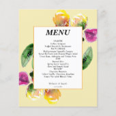 Budget Spring Floral Yellow Wedding Menu (Vorderseite)