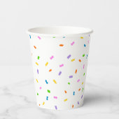 Budget Sprinkles Confetti 1st Birthday Pappbecher (Rückseite)