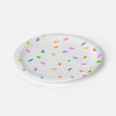 Budget Sprinkles Confetti 1st Birthday Pappteller (Schrägansicht)
