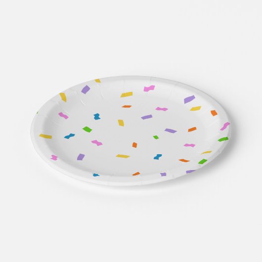 Budget Sprinkles Confetti 1st Birthday Pappteller (Schrägansicht)