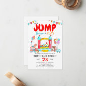 Budget Spump Bounce Trampolin Park Geburtstag Mitteilungskarte (Vorderseite/Rückseite Beispiel)