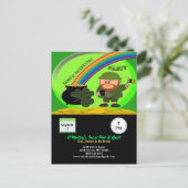 Budget St Patricks Day Leprechaun Pot of Gold Postkarte (Stehend Vorderseite)