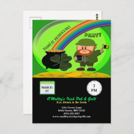 Budget St Patricks Day Leprechaun Pot of Gold Postkarte