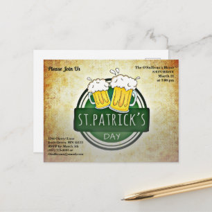 Budget St. Patrick's Day-Party Irish Brew Papier Postkarte