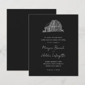 Budget Stall Sketch Rustikale Hochzeit Einladung (Vorne/Hinten)