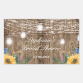 Budget Stallholz- und Sonnenblumenklasse Brautpart Rechteckiger Aufkleber (Vorderseite)