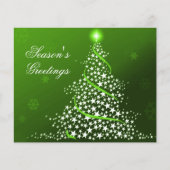 Budget Starry Christmas Tree Green Holiday Card (Vorderseite)