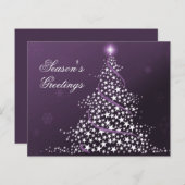 Budget Starry Christmas Tree Lila Weihnachtskarte (Vorne/Hinten)