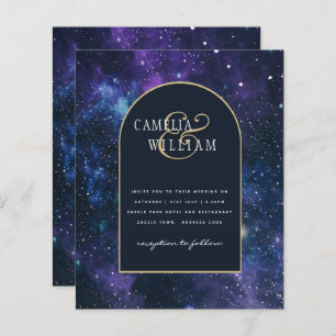 BUDGET Starry Night Lila Blue Wedding INVITE