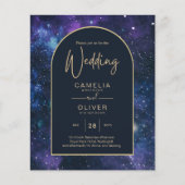 BUDGET Starry Night Lila Blue Wedding INVITE (Vorderseite)