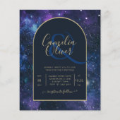 BUDGET Starry Night Lila Blue Wedding INVITE (Vorderseite)