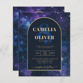 BUDGET Starry Night Lila Blue Wedding INVITE