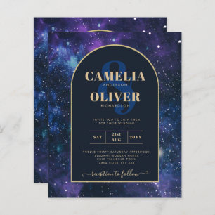 BUDGET Starry Night Lila Blue Wedding INVITE