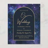 BUDGET Starry Night Lila Blue Wedding INVITE (Vorderseite)
