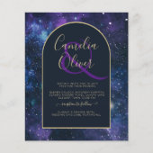 BUDGET Starry Night Lila Blue Wedding INVITE (Vorderseite)