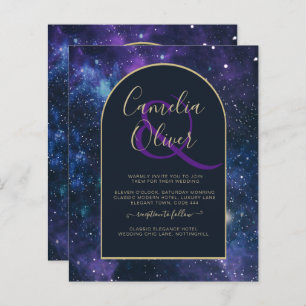 BUDGET Starry Night Lila Blue Wedding INVITE