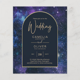 BUDGET Starry Night Lila Blue Wedding INVITE Flyer