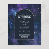 BUDGET Starry Night Lila Blue Wedding INVITE Flyer (Vorne)