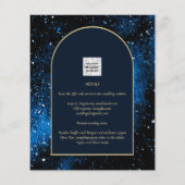 BUDGET Starry Night Navy Blue Gold Hochzeit INVITE (Rückseite)
