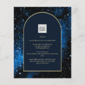 BUDGET Starry Night Navy Blue Gold Hochzeit INVITE Flyer (Hinten)