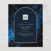 BUDGET Starry Night Navy Blue Gold Hochzeit INVITE Flyer (Hinten)