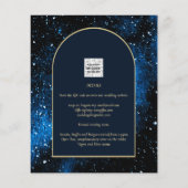 BUDGET Starry Night Navy Blue Gold Hochzeit INVITE Flyer (Hinten)