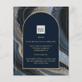 BUDGET Starry Night Navy Gold Agate Wedding INVITE (Rückseite)
