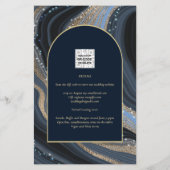 BUDGET Starry Night Navy Gold Agate Wedding INVITE Flyer (Hinten)