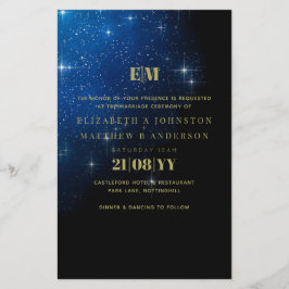 BUDGET Starry Night Navy Gold Einladungen für Hoch