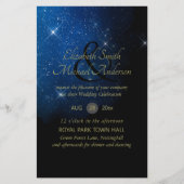 BUDGET Starry Night Navy Gold Einladungen für Hoch (Vorderseite)