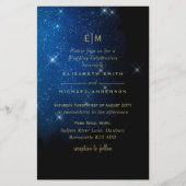 BUDGET Starry Night Navy Gold Einladungen für Hoch (Vorderseite)
