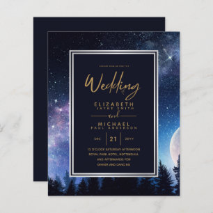BUDGET Starry Night Navy Gold Moonlight Hochzeit