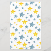Budget Stars Blue Boy Baby Dusche Einladung (Rückseite)
