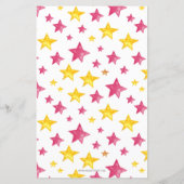 Budget Stars Pink Girl Babydusche Einladung (Rückseite)