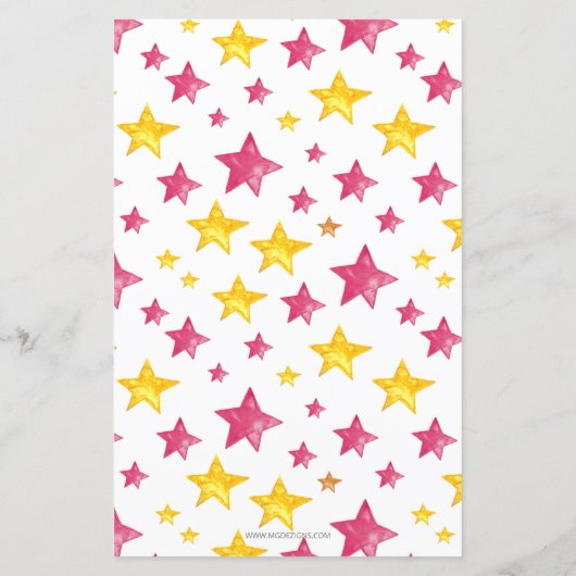 Budget Stars Pink Girl Babydusche Einladung (Rückseite)