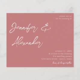 Budget Staubig Rosa Kalligrafie Foto Hochzeit V2 Flyer