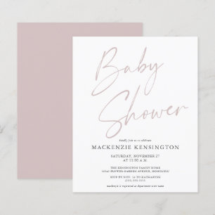 Budget Staubig Rosa Schrift Baby Mädchen Shower Ei