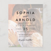 Budget Stilvolle 2 Foto Hochzeit Einladung (Vorderseite)