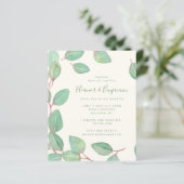 Budget Stilvolle Eukalyptus Greenery Script Weddin (Stehend Vorderseite)